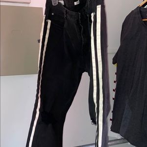 stripped skinny jeans ripped